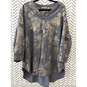 NWT Soft Surroundings Tora Tencel Tunic Top Women's Size 3x Artsy Boho